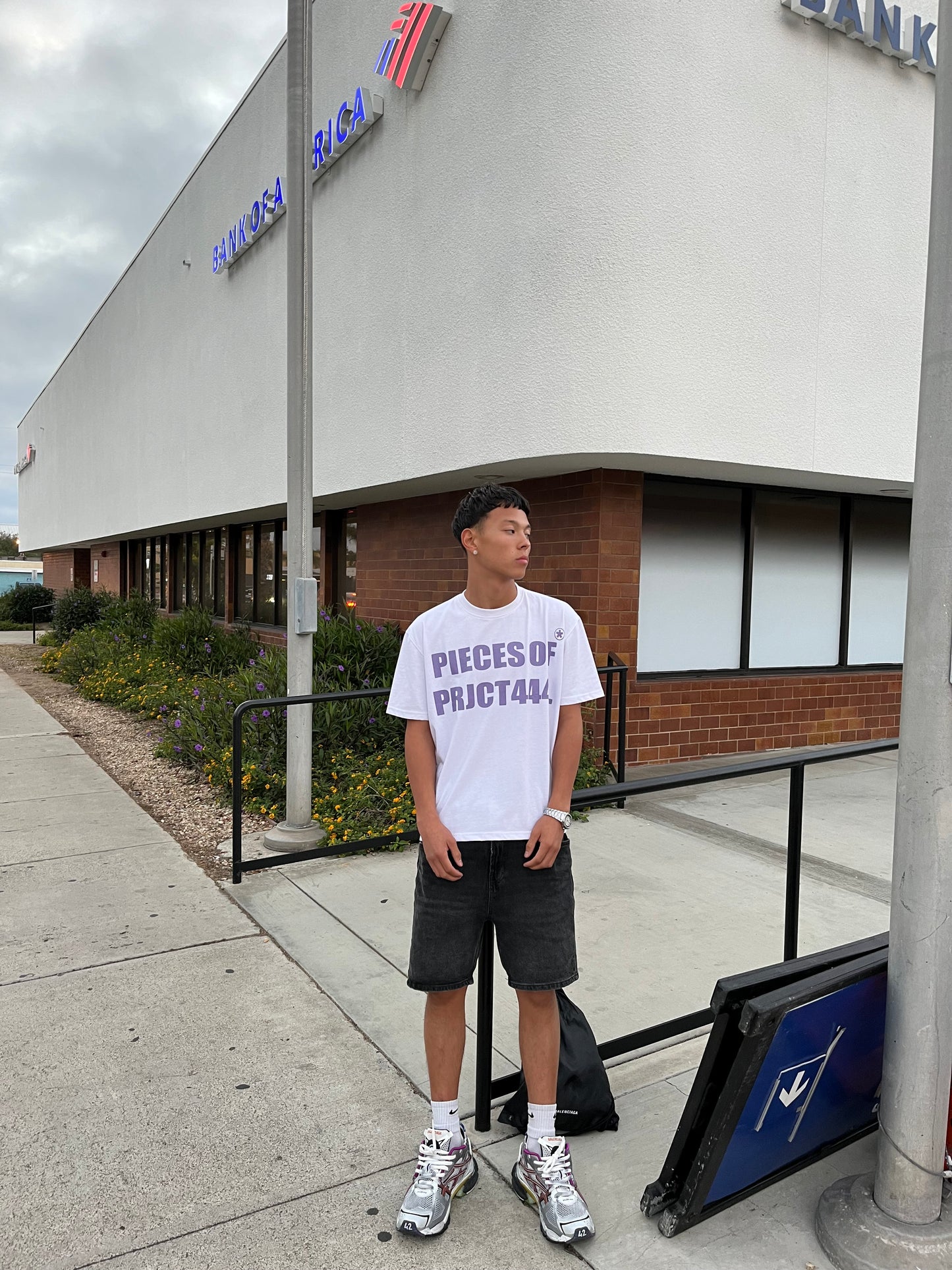 PRJCT444 white/purple tee
